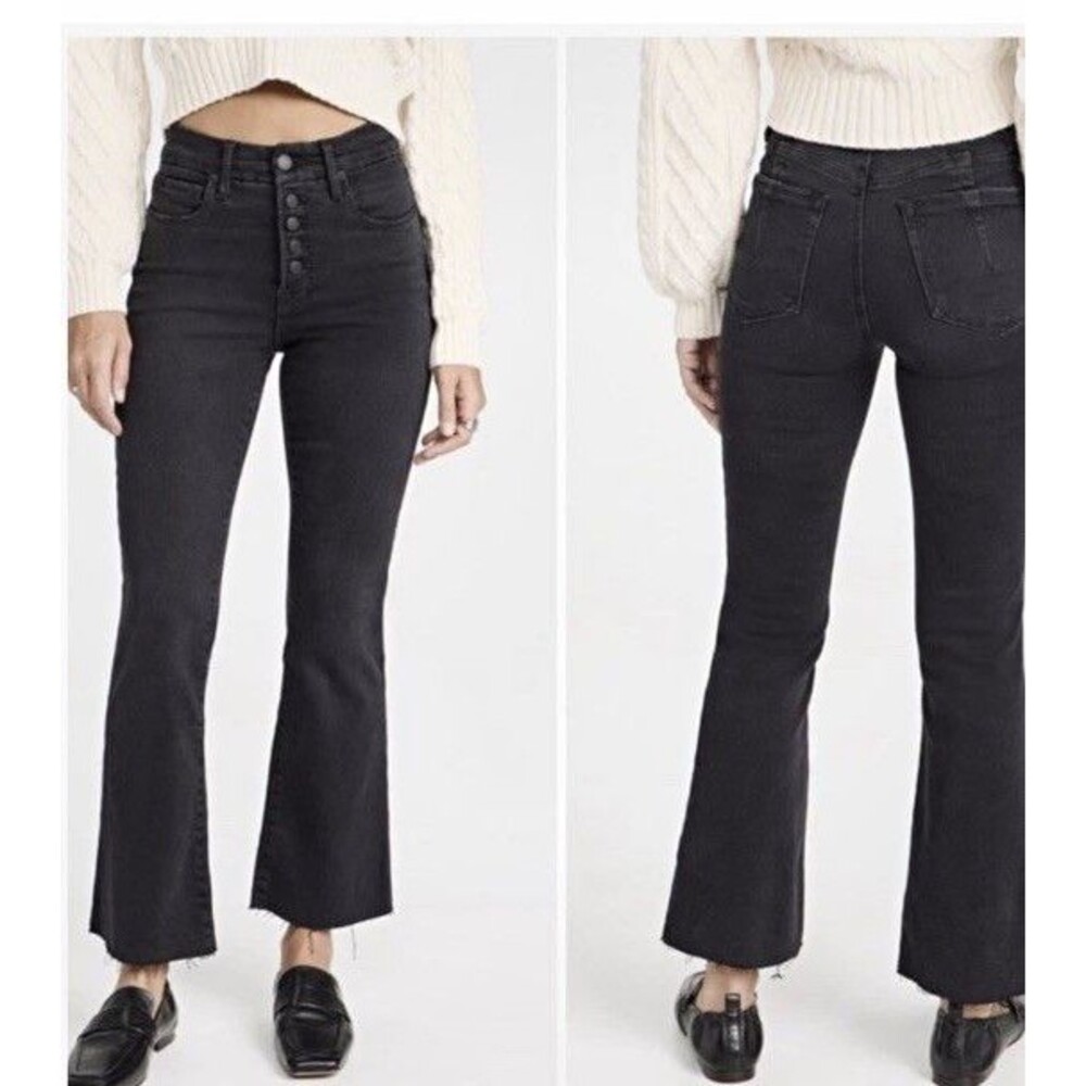 Good American Women’s Charcoal Wash Black High Rise Slim Bootcut Jeans 6